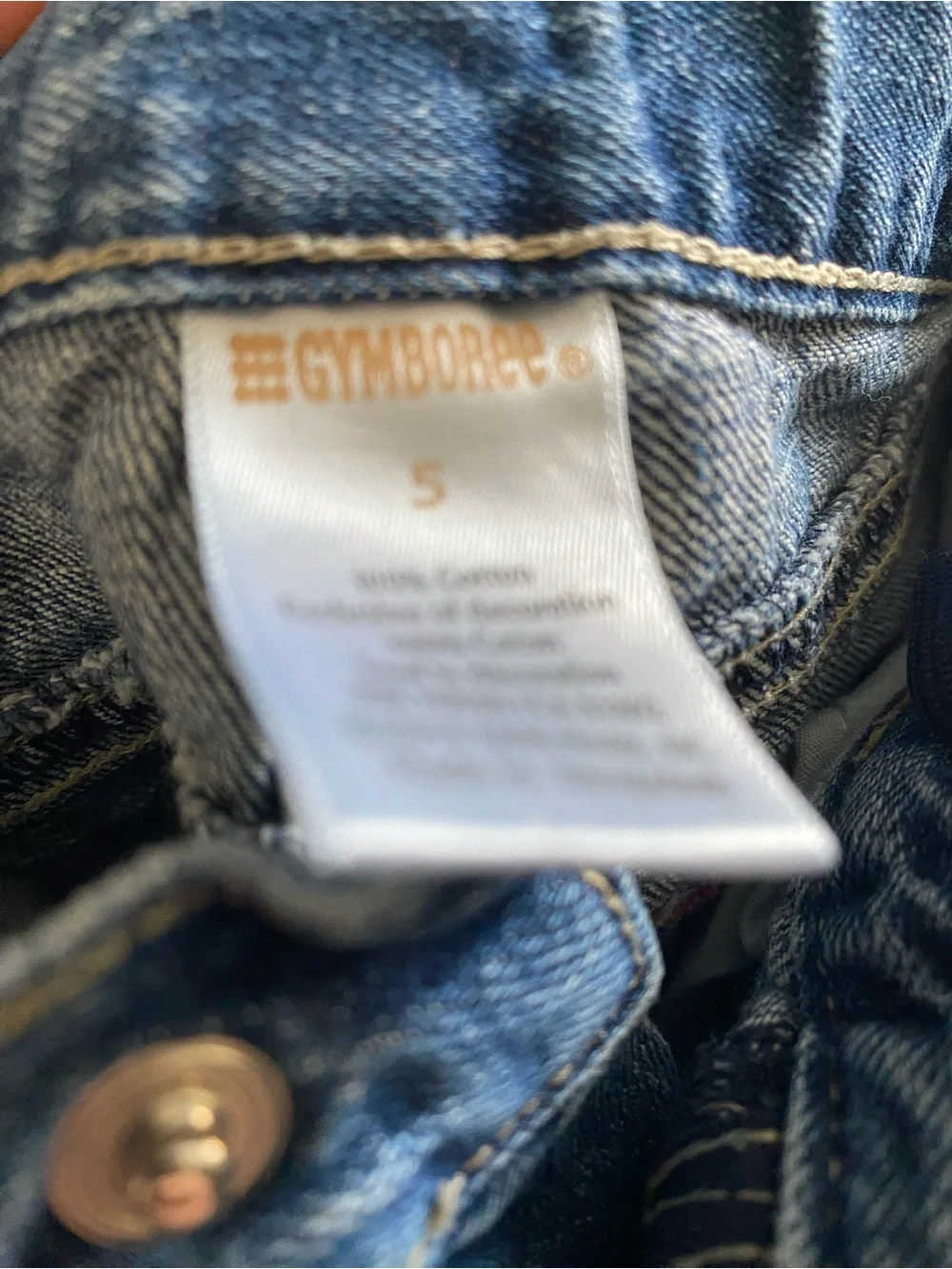 Gymboree Dark Blue Denim Jeans with Flower Appliqué